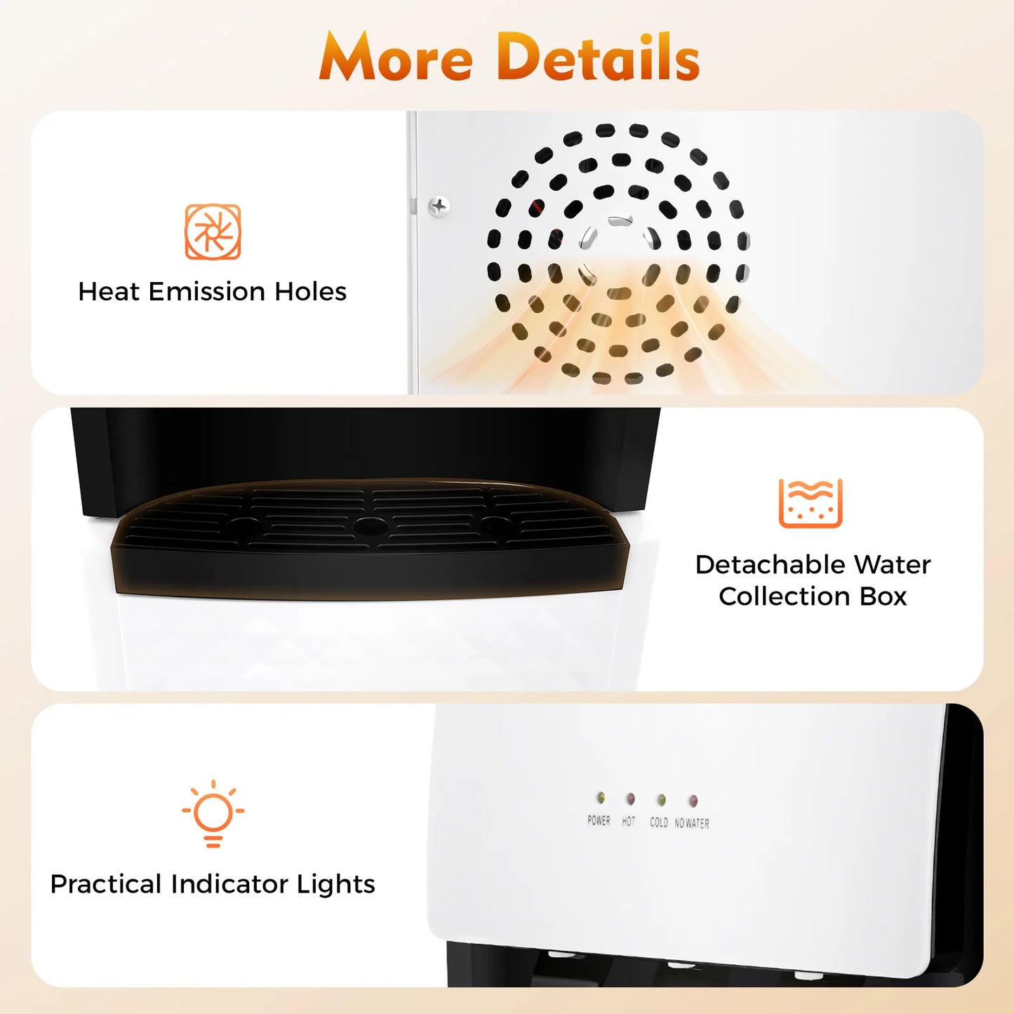 Hot & Cold Standing Water Dispenser Bottom Loading Water Cooler Dispenser for Offices, Nurseries, Homes, Gyms, Kitchens