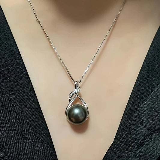 Lxalry Handmade Tahitian-Black Pearl Necklace Women - Gift for Wife/Mom/Girlfriend Mother's Day/Valentine's Day/Christmas