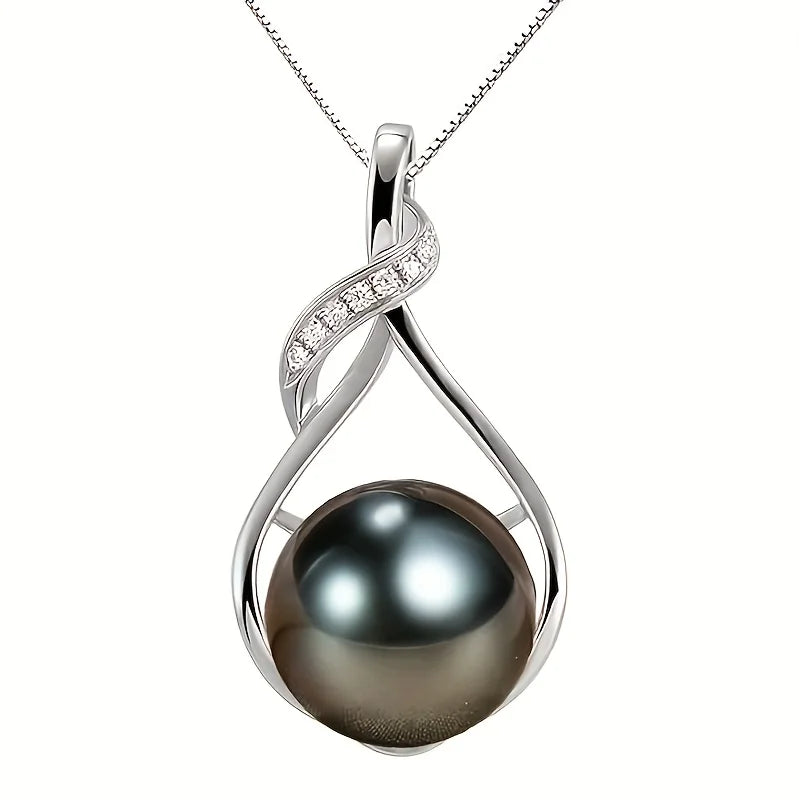 Lxalry Handmade Tahitian-Black Pearl Necklace Women - Gift for Wife/Mom/Girlfriend Mother's Day/Valentine's Day/Christmas