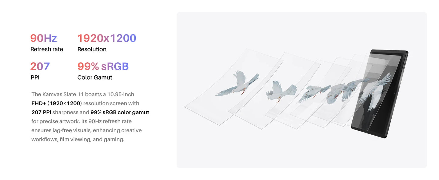 Huion Kamvas Slate 11/13 Android 14 Tablet Graphic Drawing Note Pad 60/90Hz Refresh Rate Paper-Like Nature Color Digital Writing