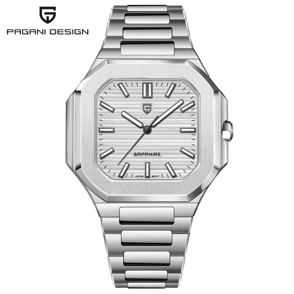 2025 Pagani Design 37MM Men Quartz Watch Top Brand Sapphire Glass AR Coated Business Luxury Genuine Leather Strap