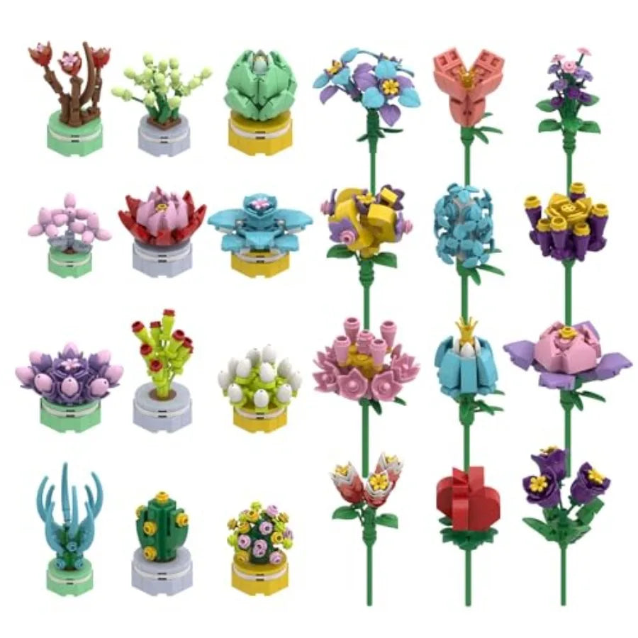 Hign-concerned Advent Calendar Building Blocks Flowers and Succulents Educational DIY