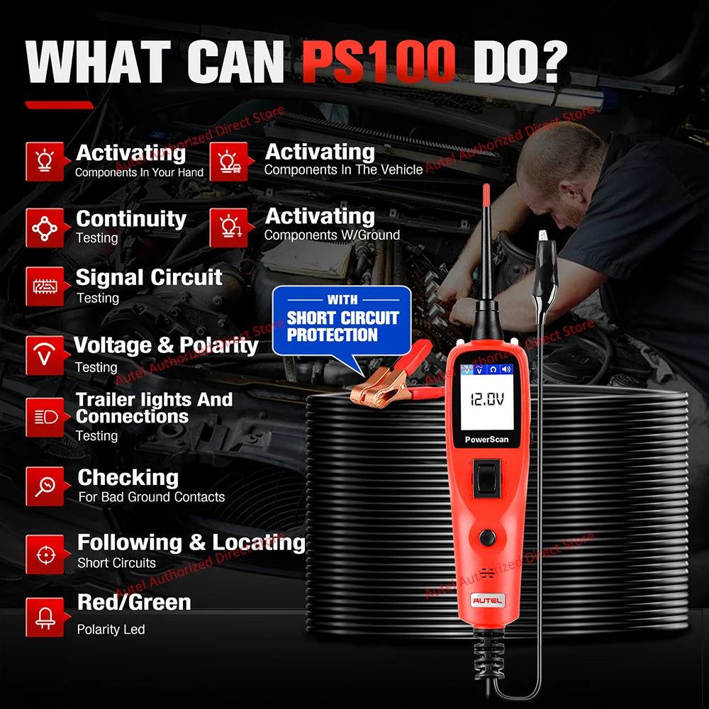 Autel PowerScan PS100 Circuit Tester - 20ft Extension Cable