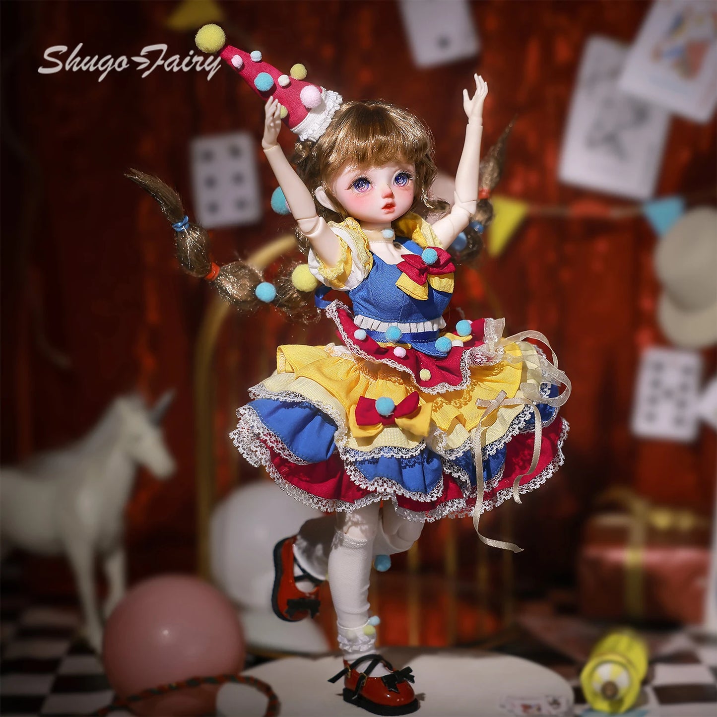 oueneifs Momoko BJD Doll Circus Princess Resin Figure With Antique Lace Pajamas Dress