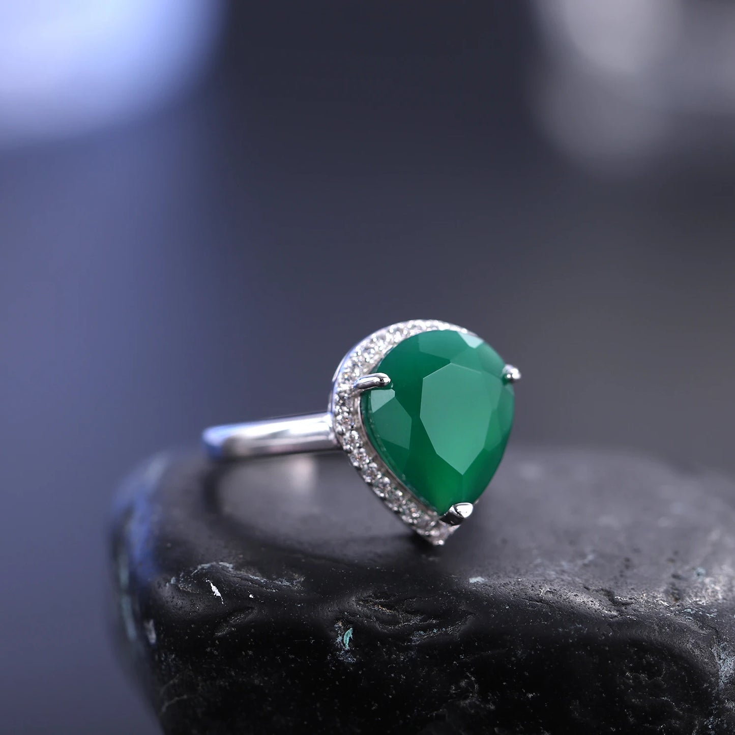 GEM'S BALLET Sterling Silver Gemstone Earrings Ring Set