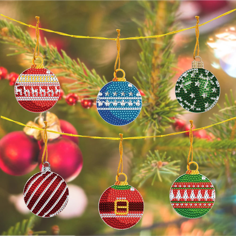 Xmas Theme 2D/Flat DIY Diamond Art Pendant Single Side Drill Acrylic Sparkling Diamond Pendant Window Hanging Art for Home Decor