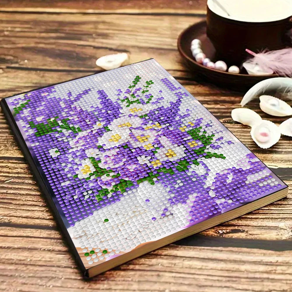 5D DIY Flower Diamond Art Painting Notebook Kit Crystal Notepad Sketchbook Gifts