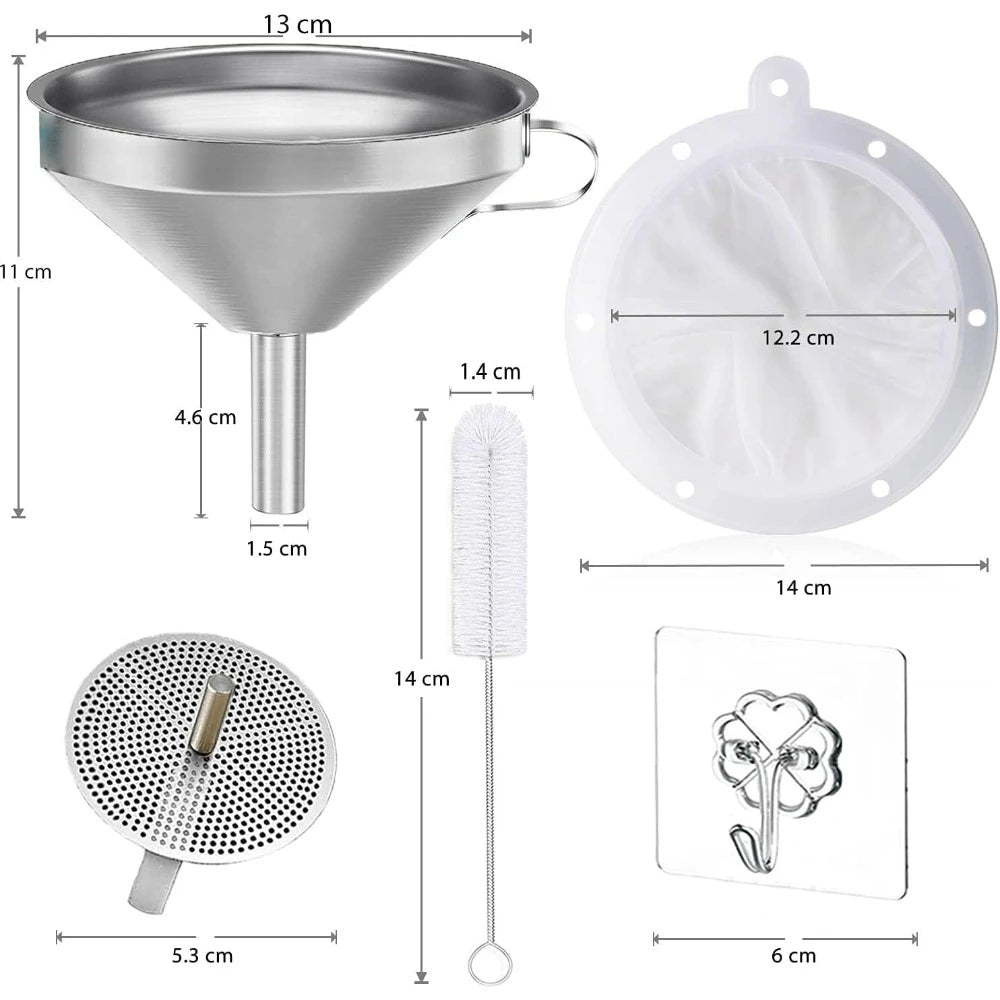 Green Lemon Love Premium Stainless Steel Funnel Mesh Filter
