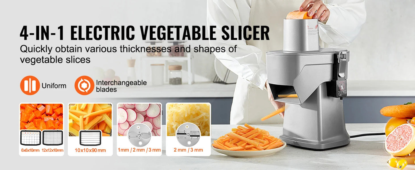 SucceBuy Electric Vegetable Slicer 4 in 1 Multifunctional Food Cutter Vegetable Chopper for Slicing Shredding Dicing Slitting