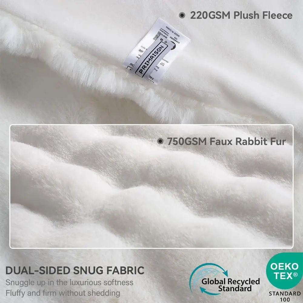 DUTRIEUX Faux Fur Throw Blanket Plush Cozy Warm All Seasons