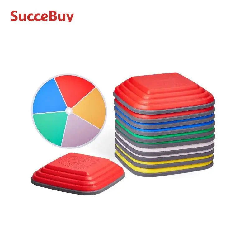 SucceBuy 10PCS Children's Balance Training Stepping Stones Sensory Coordination Game for Kids Sports Toys