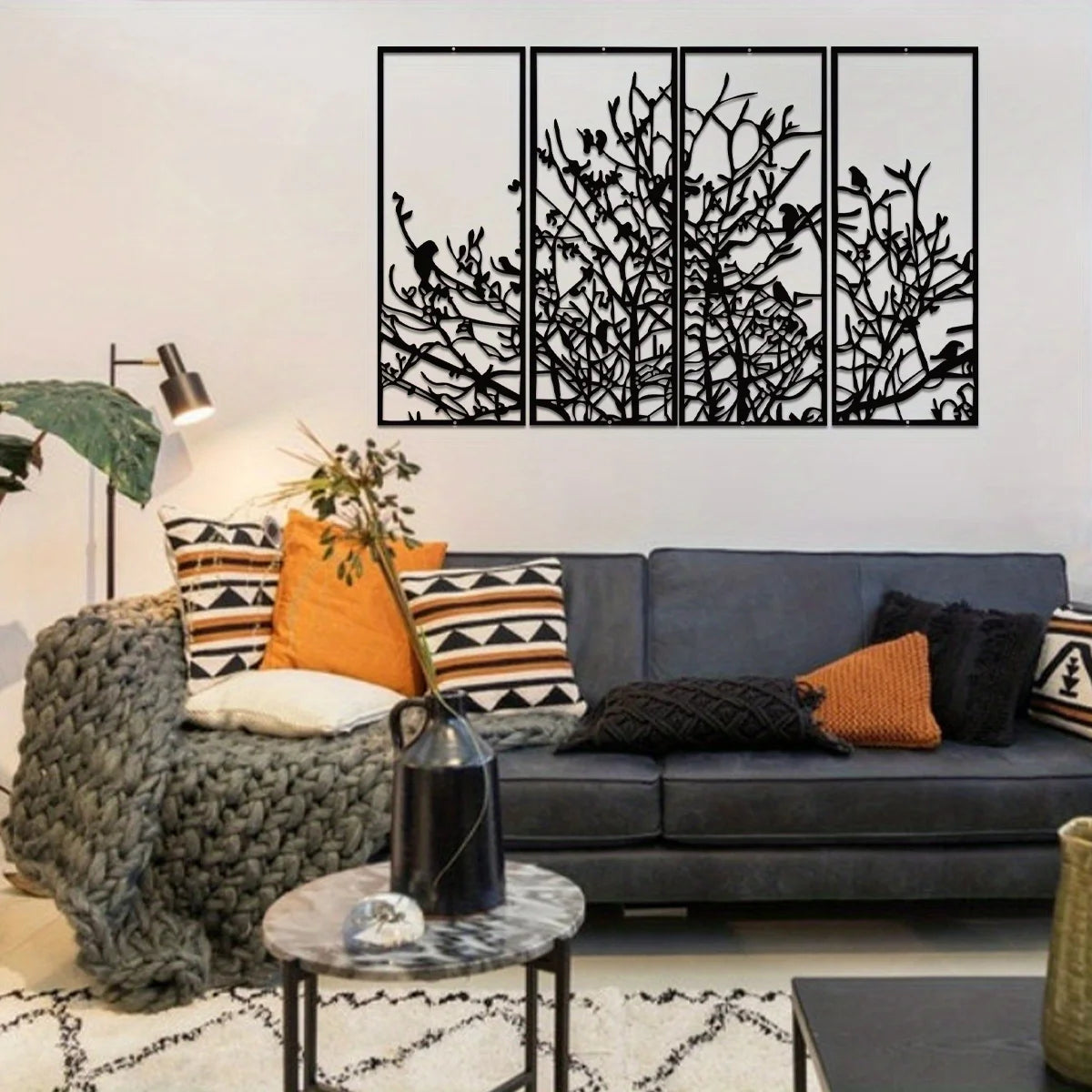 Green Lemon Love Tree Of Life Wall Decor Mid Century