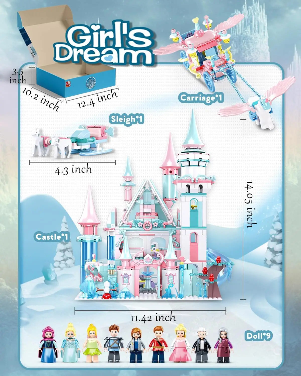 SLUBAN Frozen Castle Building Blocks Set With Princess Figures CollectorEditionExclusive