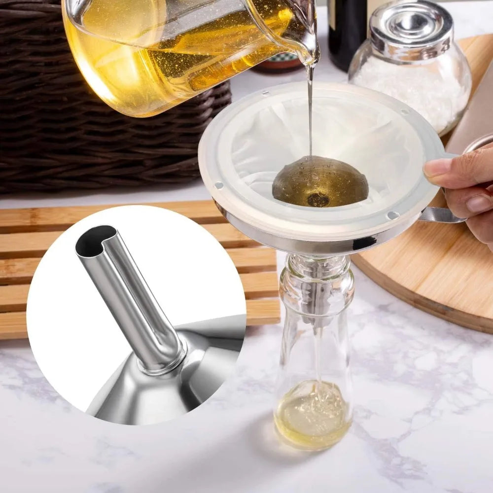 Green Lemon Love Premium Stainless Steel Funnel Mesh Filter