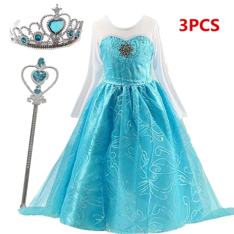 Elsa Snow Queen Girls UltraDeluxeTwinkleDecor Costume Dress For Premium Princess