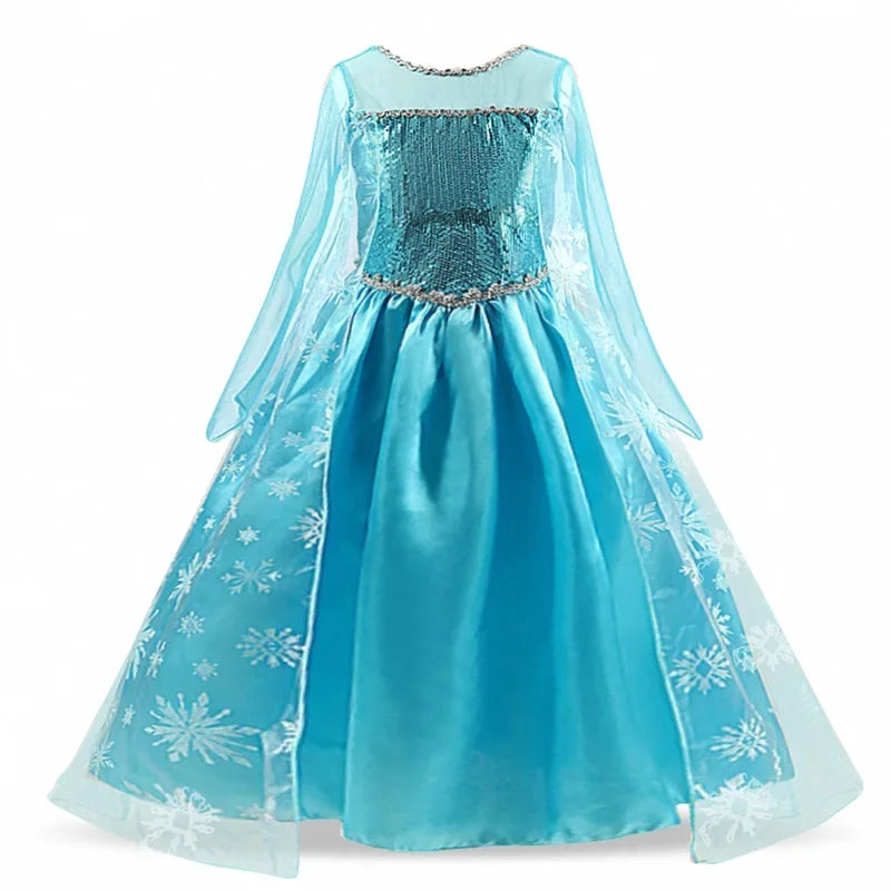 Elsa Snow Queen Girls UltraDeluxeTwinkleDecor Costume Dress For Premium Princess