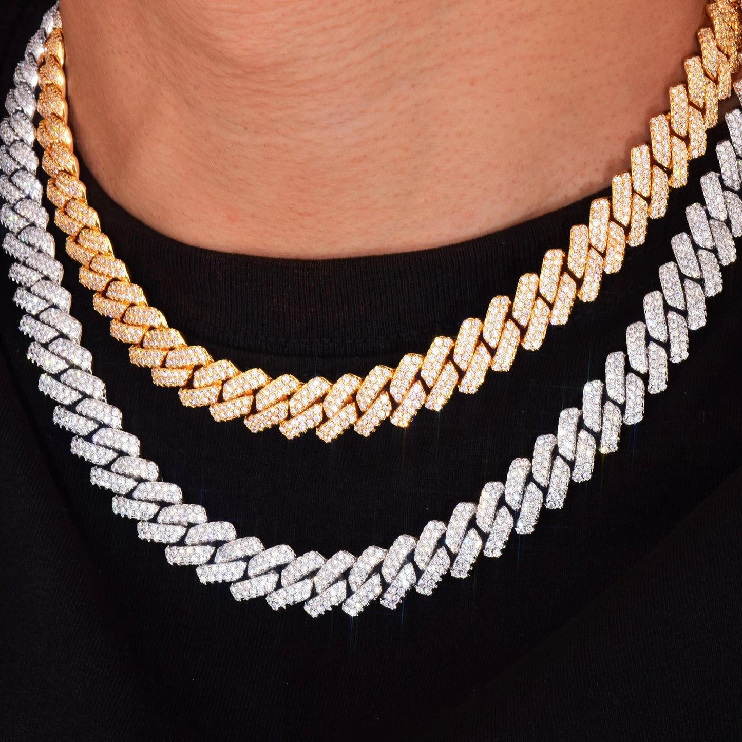 Green Lemon Love Miami Cuban Chain Necklace Iced Zircon