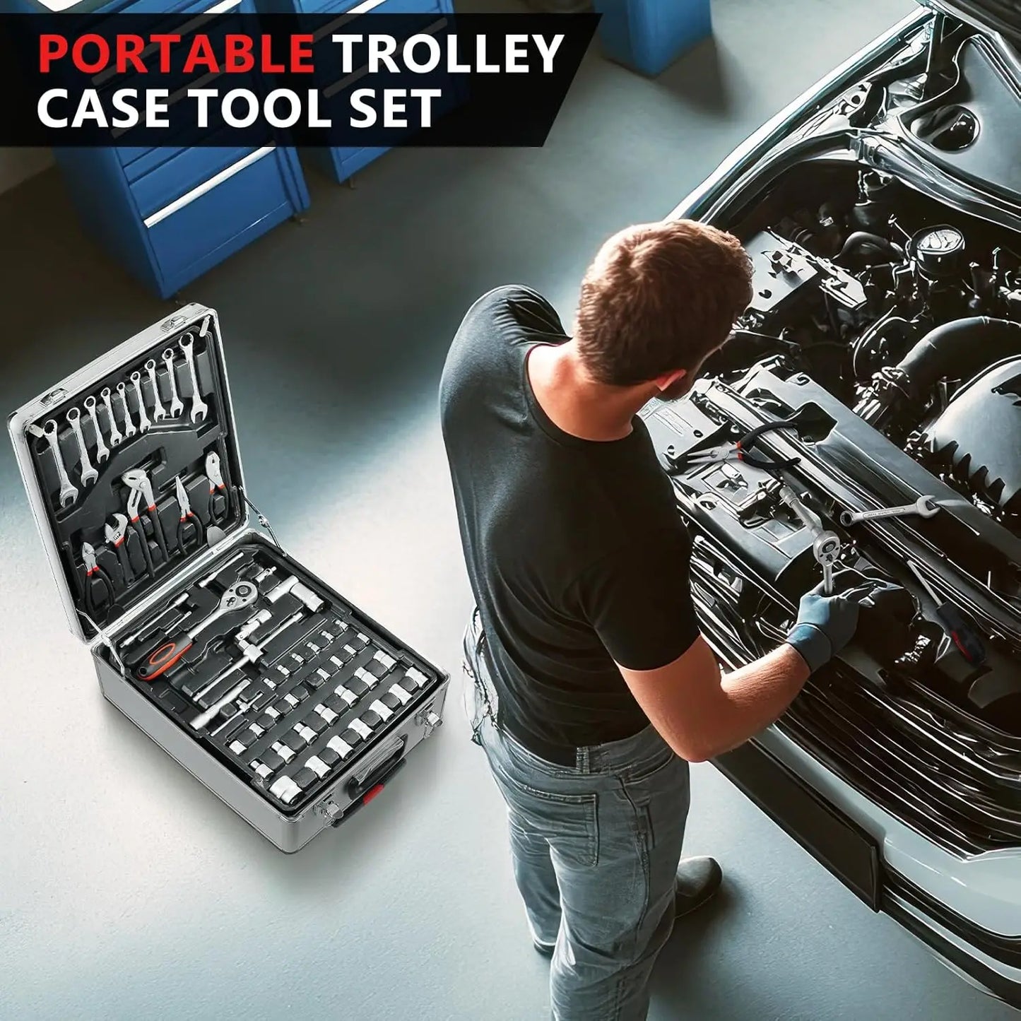 TLGREENDIY 799-Piece Home Repair Tool Set With Trolley Case