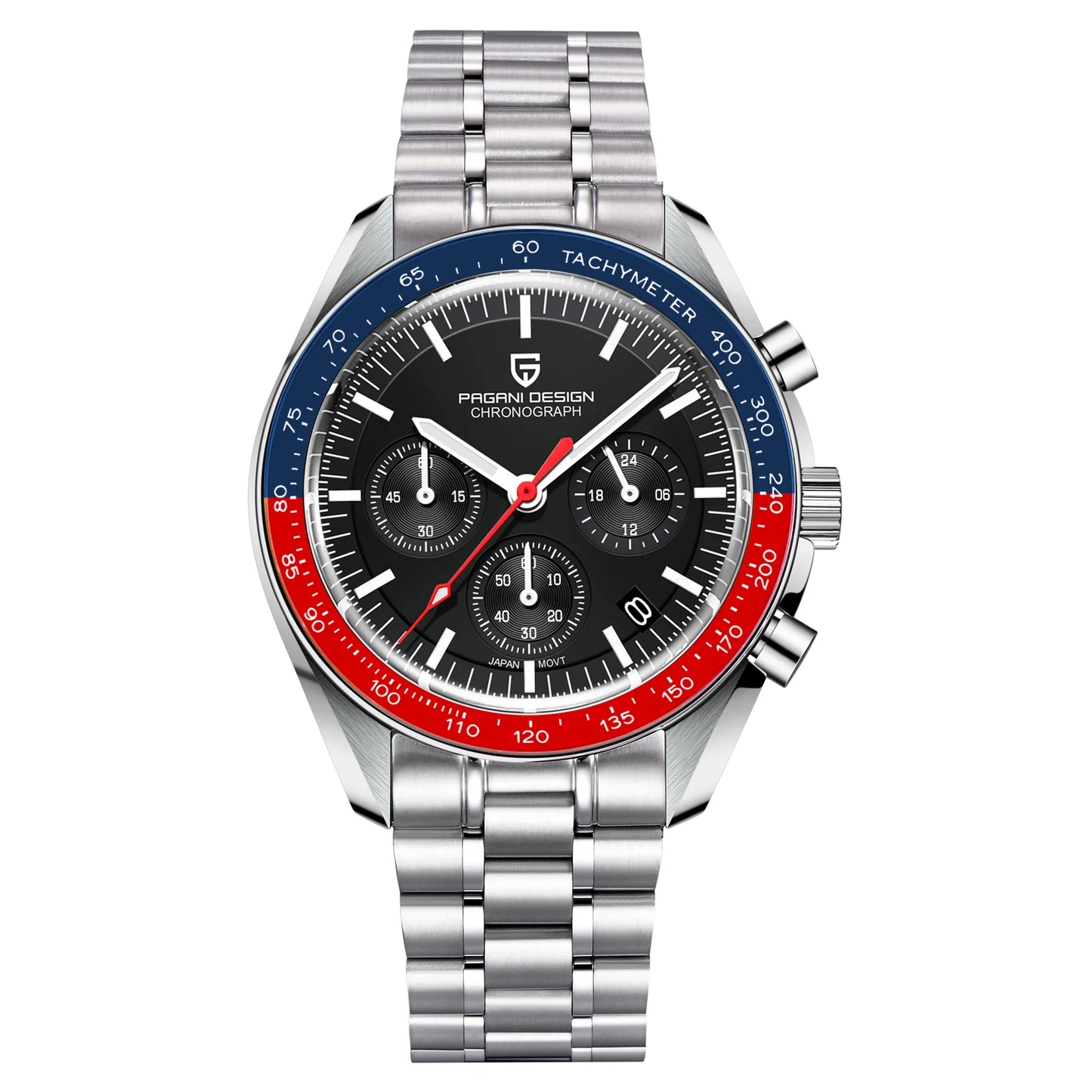 Pagani Design 2025 New Moon Men's Luxury Quartz Watch VK63 Chronograph AR Sapphire Mirror Ceramic Bezel Luminous