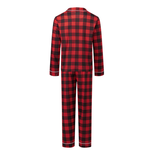 Christmas Family Pajamas Matching Set Long Sleeve Shirt with Pants Plaid Sleepwear Loungewear for the Whole Family