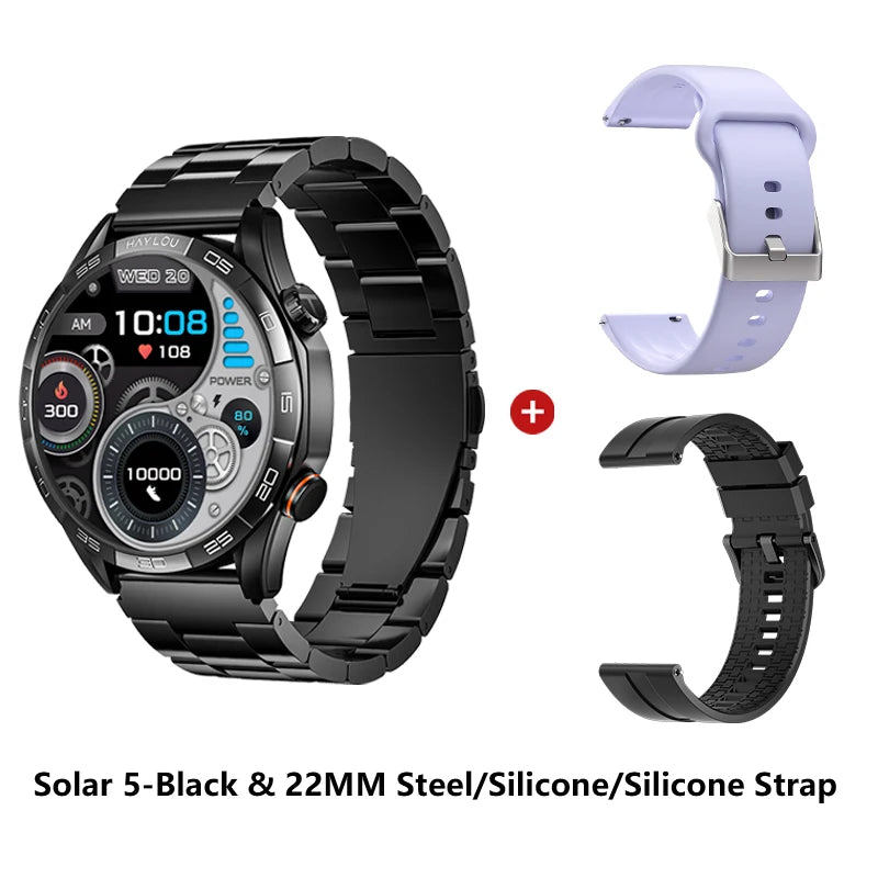 Haylou Solar 5 Voice Calling Smartwatch 1.58 Inch AMOLED Display 60Hz Sports Smartwatch for Men with 24 Hour Health Monitoring
