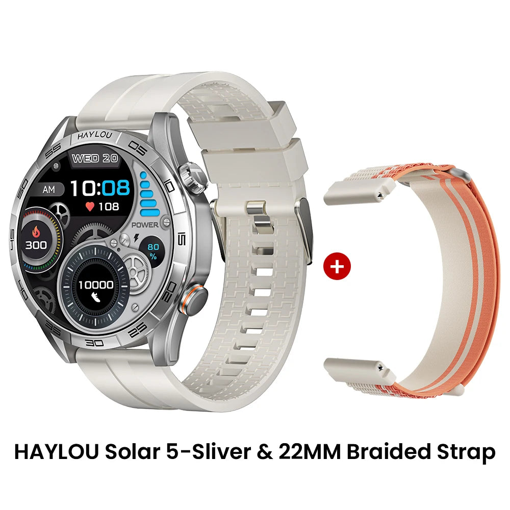 Haylou Solar 5 Voice Calling Smartwatch 1.58 Inch AMOLED Display 60Hz Sports Smartwatch for Men with 24 Hour Health Monitoring