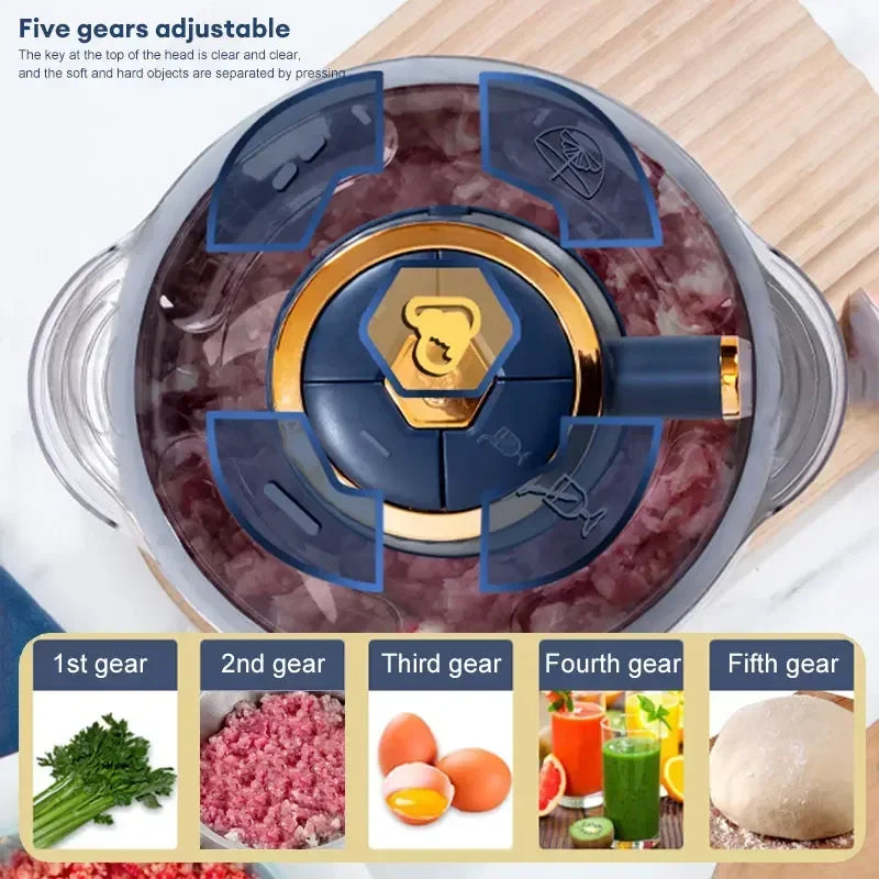 5L Electric Meat Grinders 304 Stainless Steel Food Crusher Multifunctional Vegetable Slicer Chopper Baby Food Processor 110V US