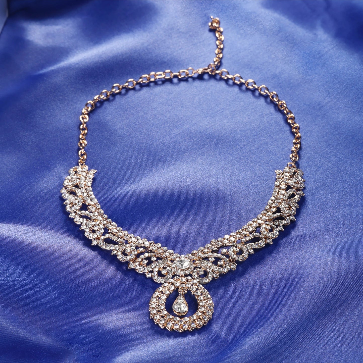 Crystal Jewelry Set Necklace Earrings Bracelet 925 Silver