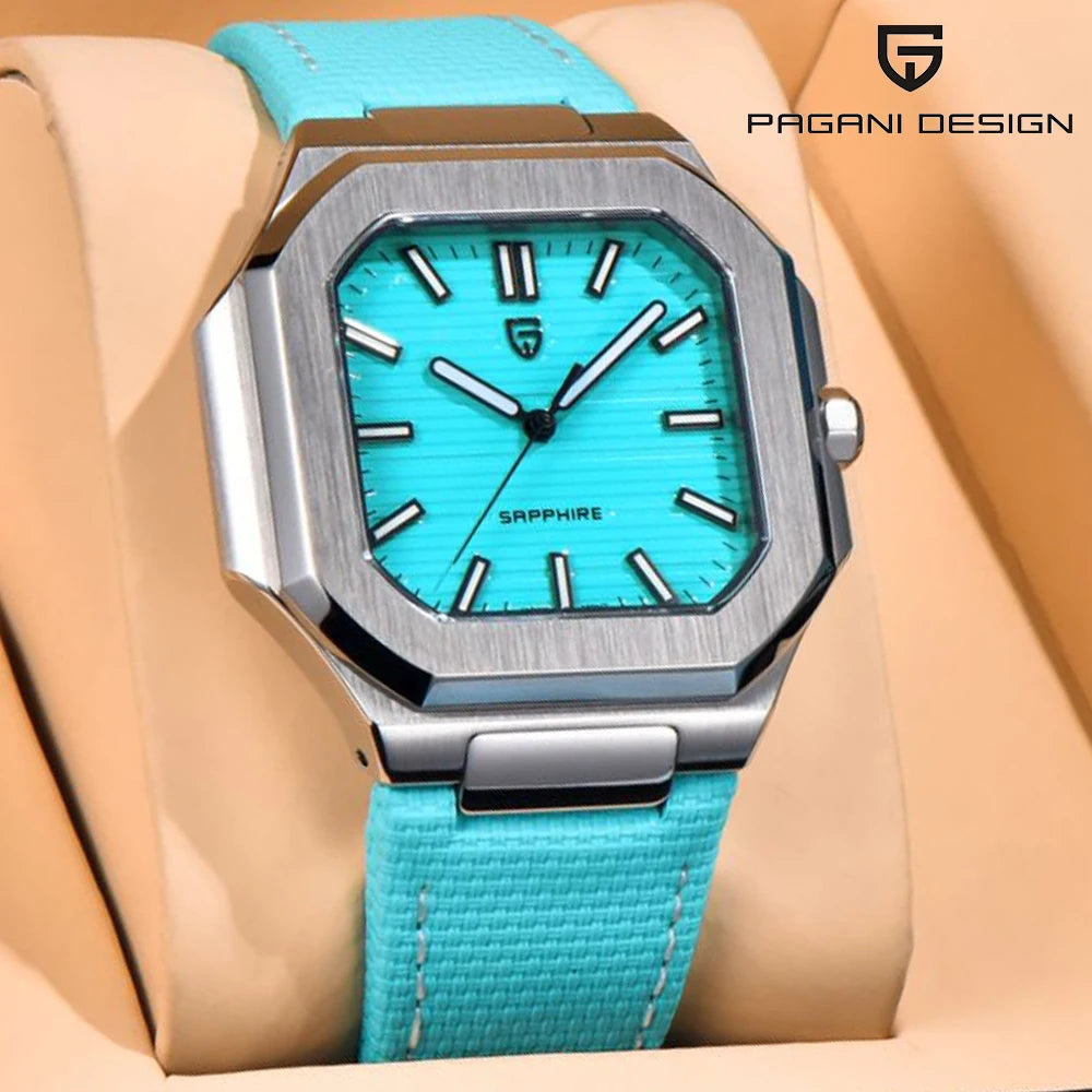 2025 Pagani Design 37MM Men Quartz Watch Top Brand Sapphire Glass AR Coated Business Luxury Genuine Leather Strap