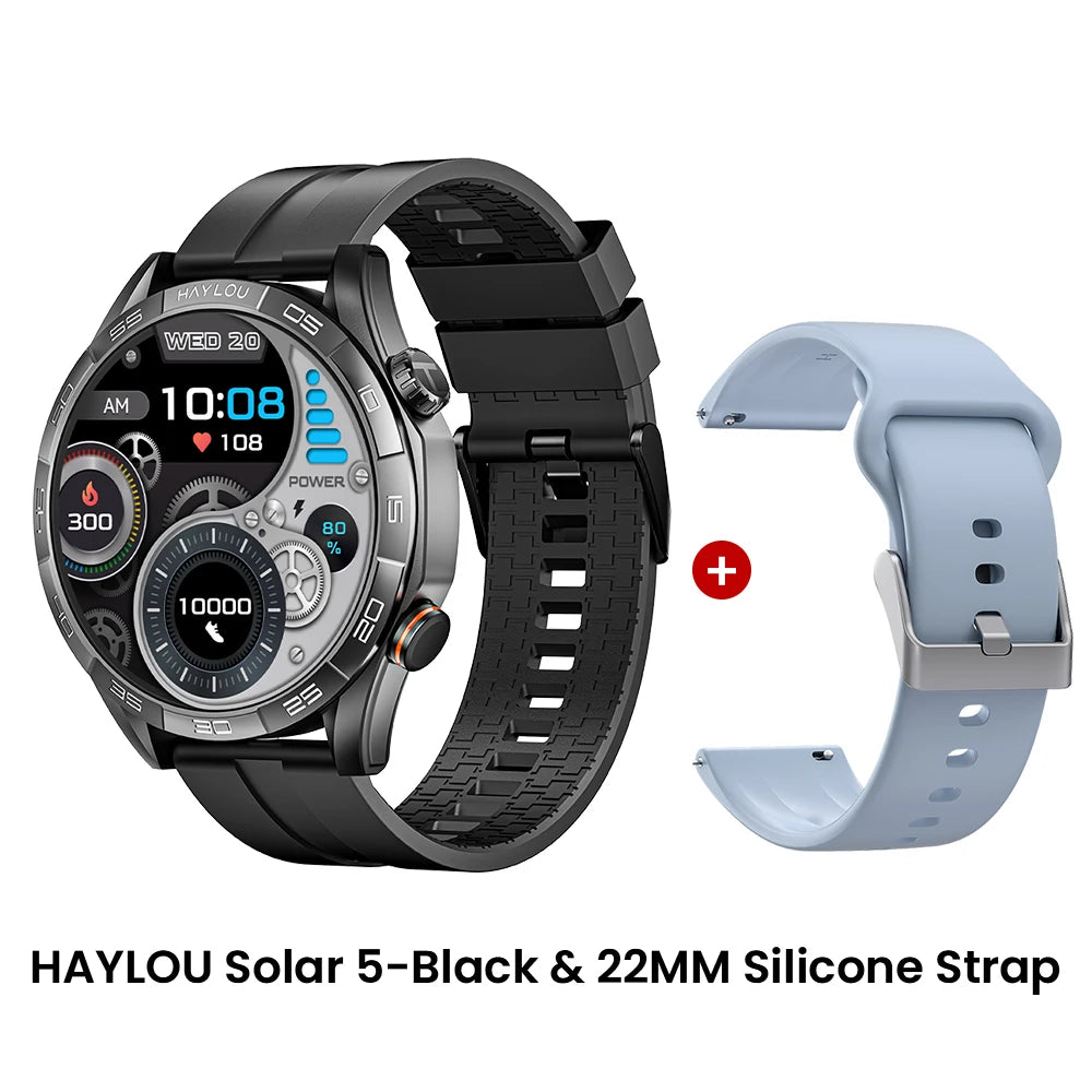 Haylou Solar 5 Voice Calling Smartwatch 1.58 Inch AMOLED Display 60Hz Sports Smartwatch for Men with 24 Hour Health Monitoring