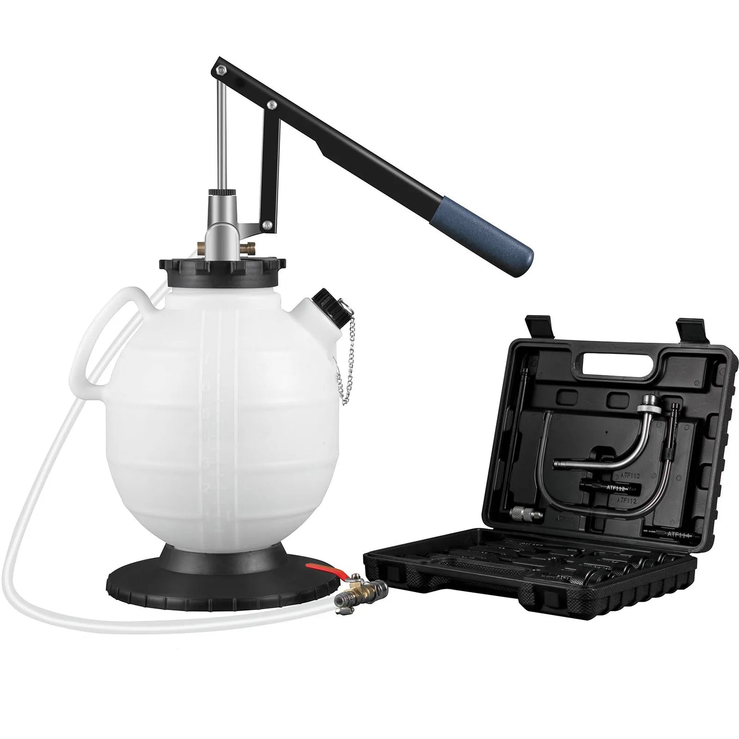 SucceBuy Transmission Fluid Pump ATF Fluid Transfer Filler 7.5L with Control Valve & 15 Common Adapters Kit for Oil Replacement