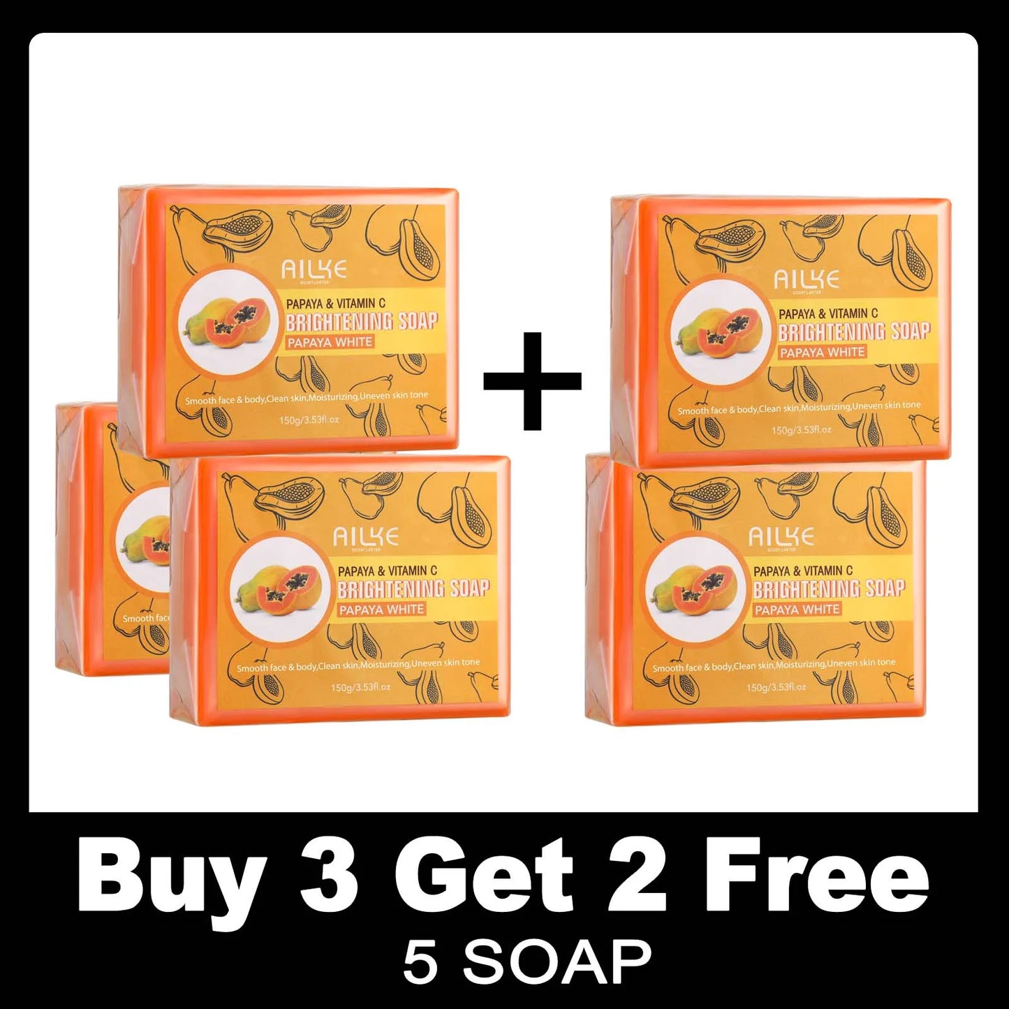 Green Lemon Love Papaya Whitening Soap For Dull Skin