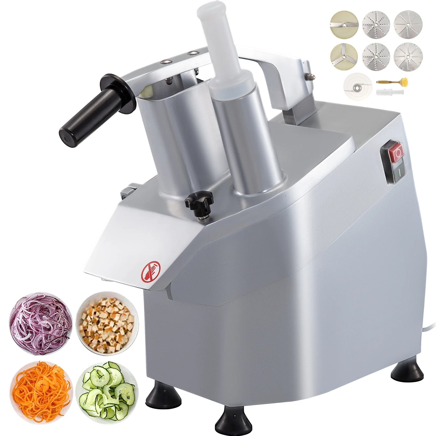SucceBuy Electric Vegetable Fruit Cutter with 6 x Cutting Disks Vegetable Slicer Food Processor for Potato Cabbage Onion