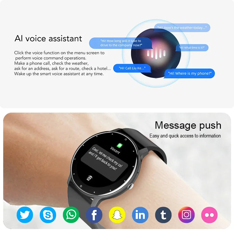 Green Lemon Love LIGE Smart Watch Full Touch Bluetooth IP67