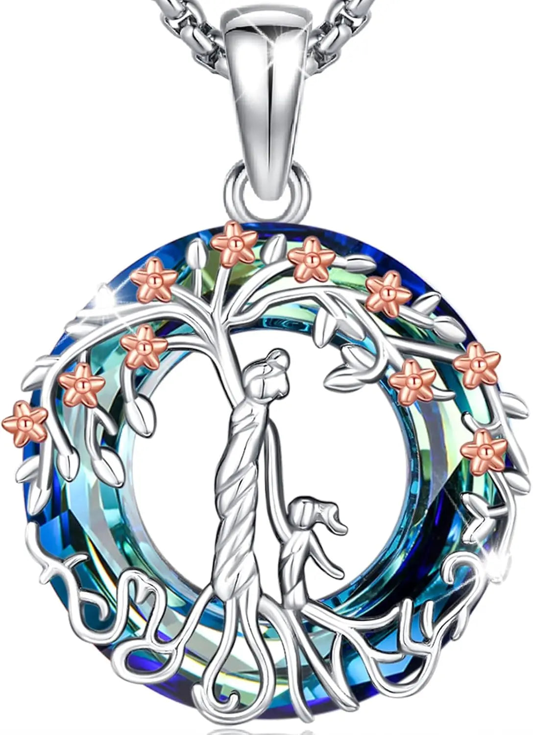 Green Lemon Love 925 Sterling Silver Tree Of Life Necklace