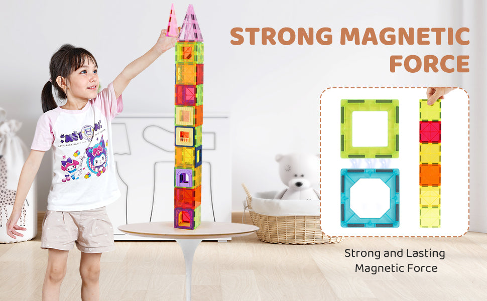 SucceBuy 121PCS Magnetic Building Blocks Set Construction Puzzle Magnetic Sheet Tiles Boys Girls Children Montessori Toys Gifts