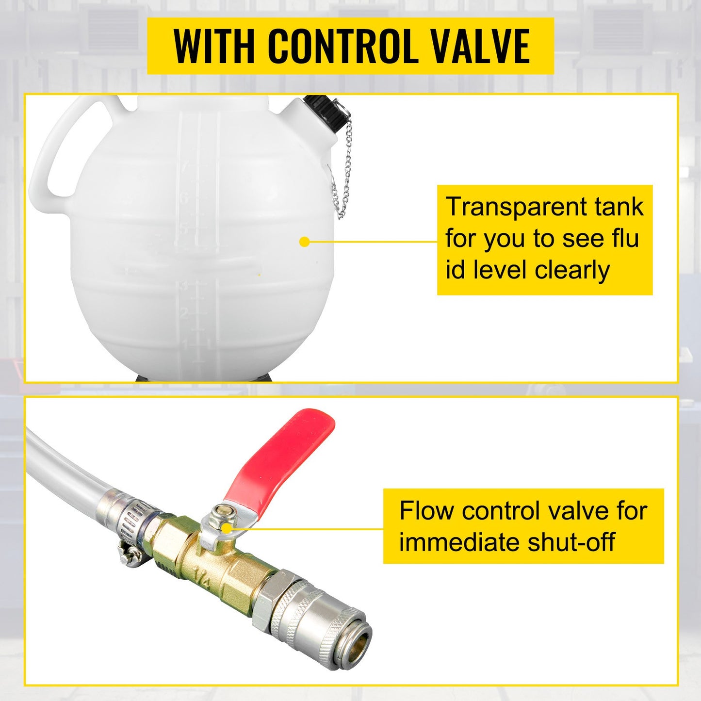 SucceBuy Transmission Fluid Pump ATF Fluid Transfer Filler 7.5L with Control Valve & 15 Common Adapters Kit for Oil Replacement