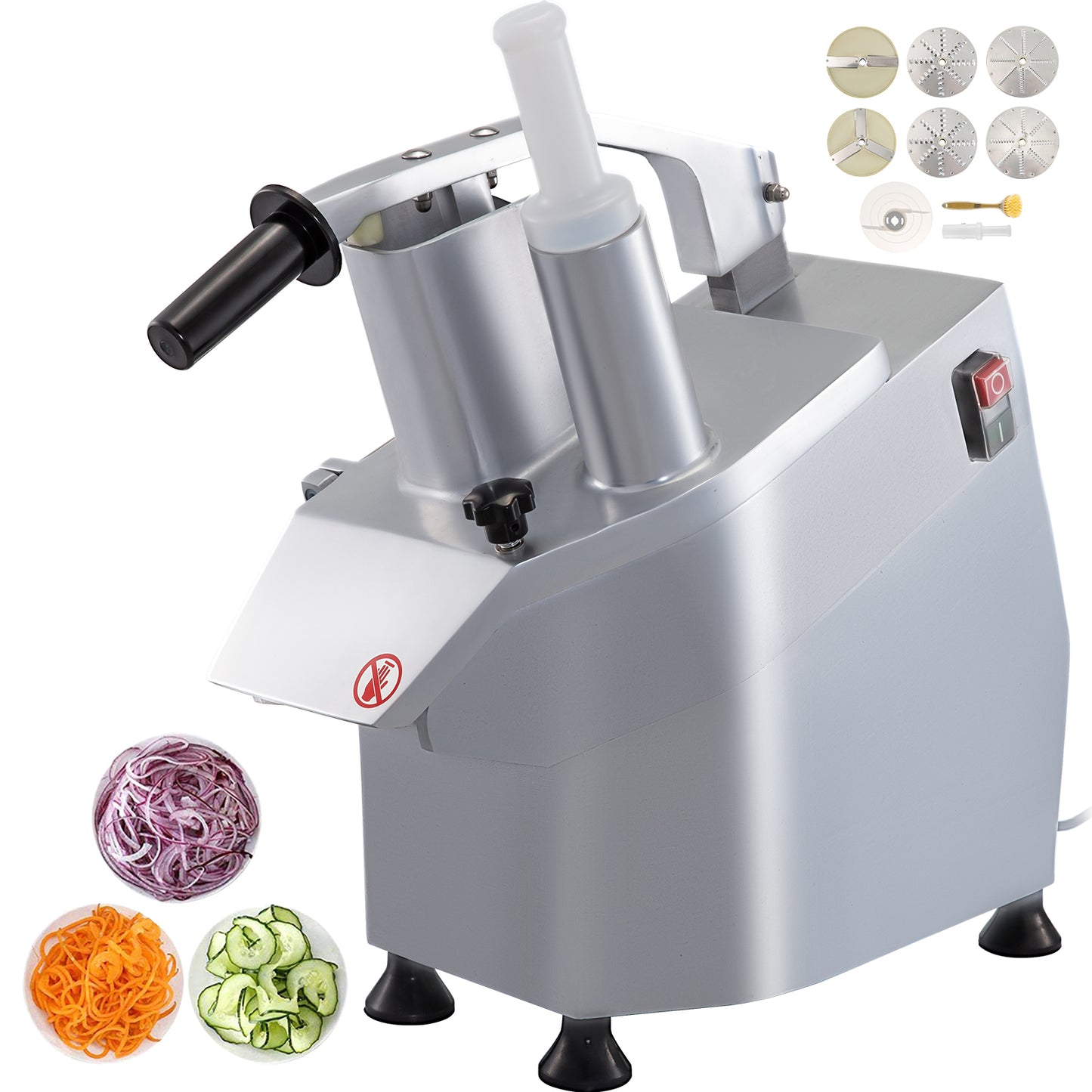 SucceBuy Electric Vegetable Fruit Cutter with 6 x Cutting Disks Vegetable Slicer Food Processor for Potato Cabbage Onion