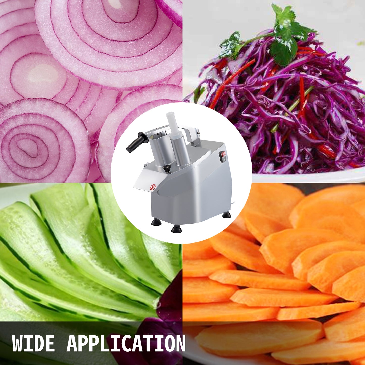 SucceBuy Electric Vegetable Fruit Cutter with 6 x Cutting Disks Vegetable Slicer Food Processor for Potato Cabbage Onion